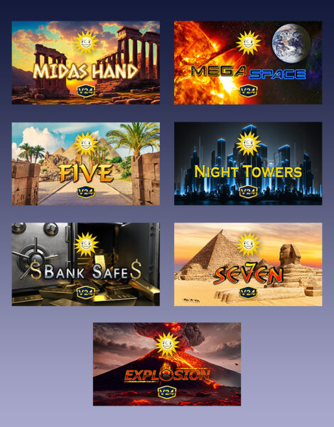 Multi Soccer - 7 verschiedene Spielvarianten: MIDAS HAND, MEGA SPACE, FIVE, Night Towers, Bank Safe, Seven, Explosion